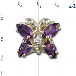 N360 14K MQ/PS AMETHYST 1 DIAMOND SLIDE 